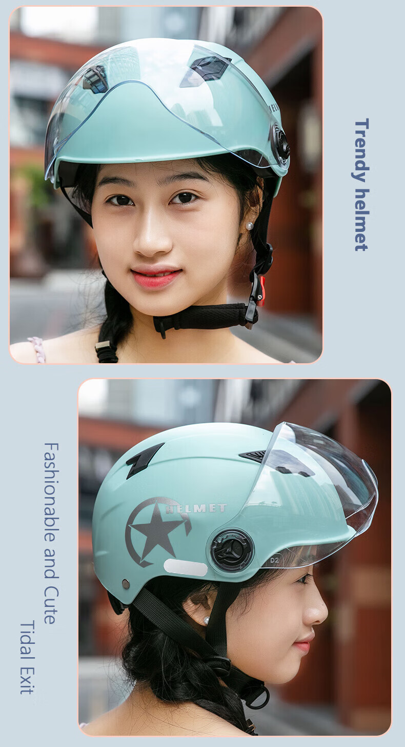 Adandyish Motorcycle Helmet 3C Certified New National Standard A Electric Bike Helmet Unisex Summer Sun Protection Safety Cap Four Seasons Lightweight Half Helmet 805 Matte Black 30