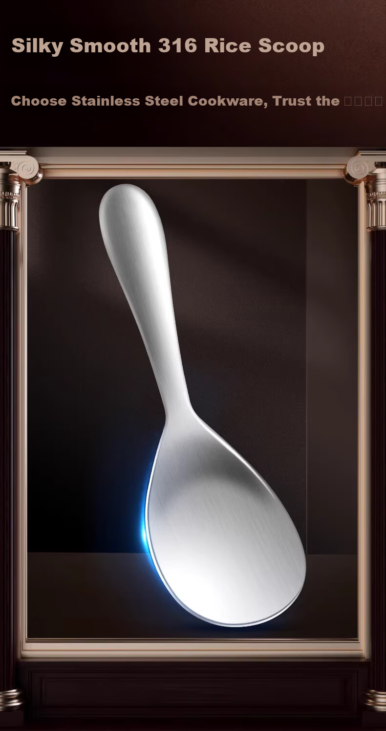 KATEI STORY Japanese 316L Stainless Steel Rice Scoop Non-Stick Food-Grade Rice Paddle for Household Rice Cooker 1
