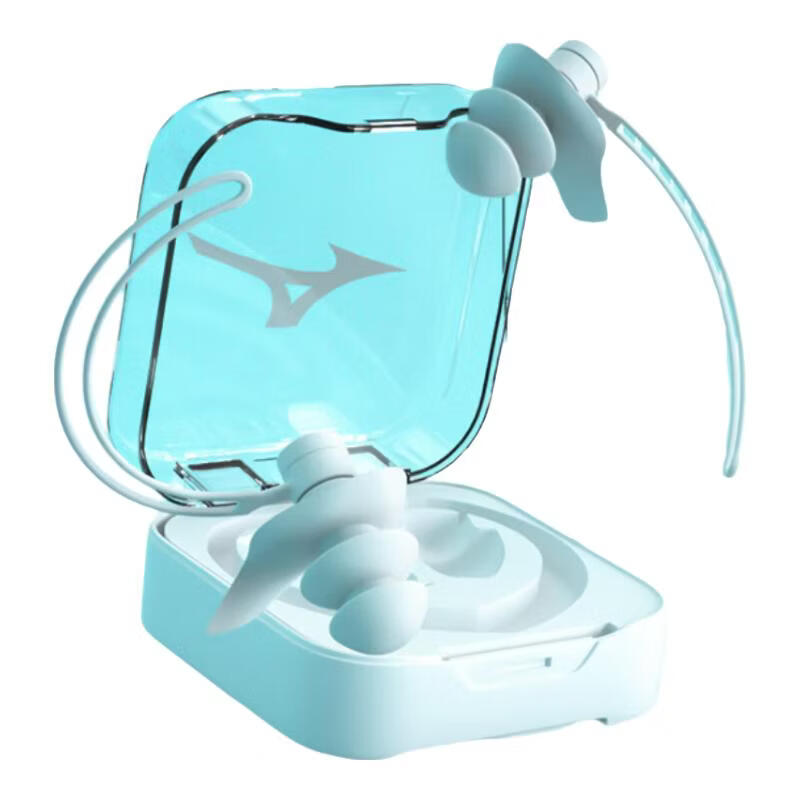 MIZUNO Swimming Earplugs, Waterproof, Otitis Media Prevention, with Lanyard for Anti-Loss, Swimming Goggles, Adult And Children, Silicone Ear Plug Equipment, N2001 White