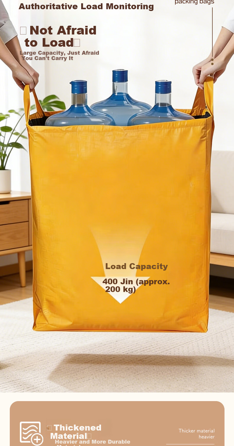 Miaoxinsi Large Capacity Moving Packing Bag Woven Ton Bag Logistics Transfer Organizer Thickened Waterproof Quilt Clothes Packing Tool 7