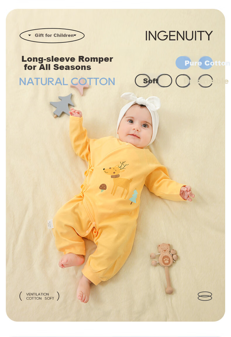 Shubeiyi 2-Piece Set Baby Clothes, Newborn Onesie, Spring And Autumn, for Boys And Girls, Full Moon Baby, Pure Cotton Butterfly Suit, Blue, 59CM 1
