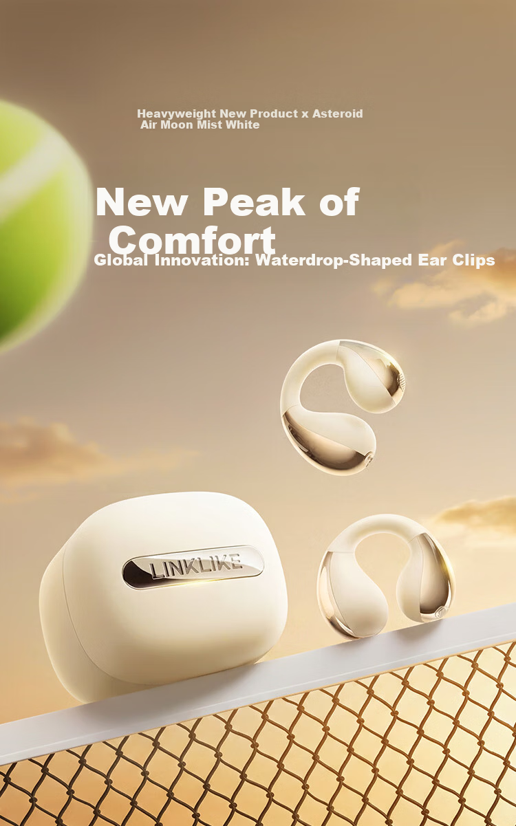 Linklike Ergonomic Certified Bluetooth Ear Clip-On Earphones 2026 Latest Model for Women Comfortable Long Wear Running 12