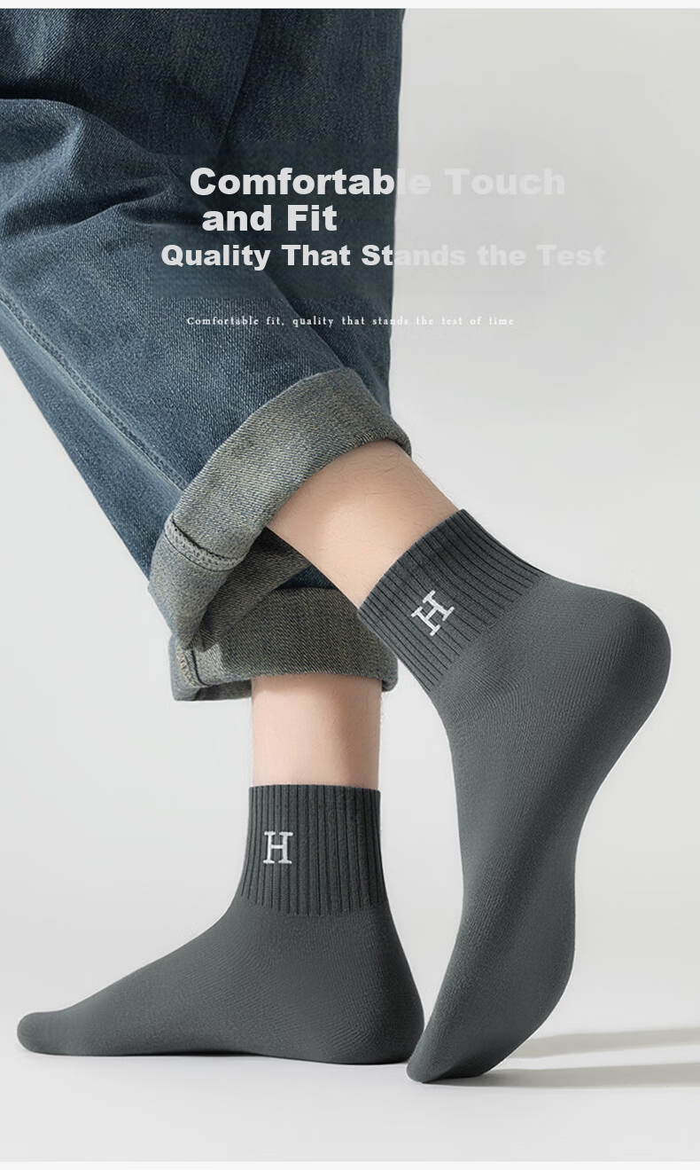 Yimian Men's Short Socks 100% Cotton Summer Thin Antibacterial Odor-Resistant Breathable Sports Cotton Low-Cut Socks 10 Pairs 6