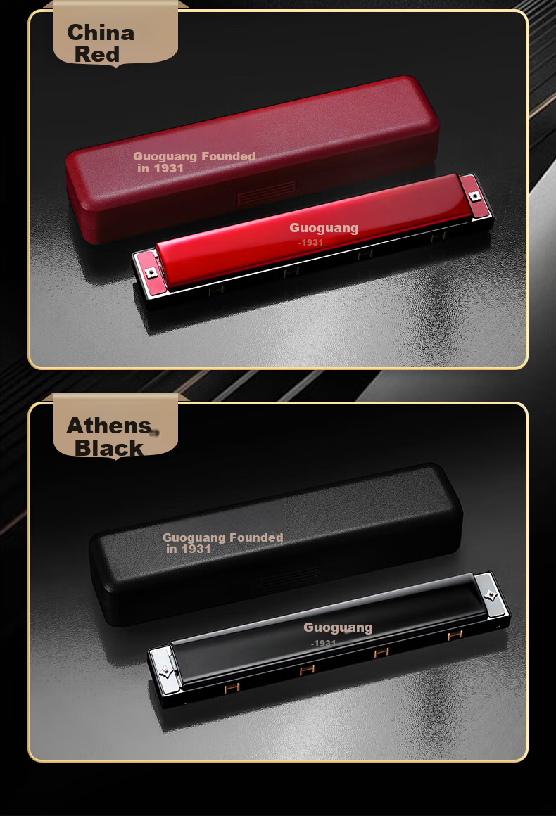 Guoguang 24-Hole Beginner Entry-Level Diatonic Harmonica C Key (Athens Black) Gift Box Edition 7