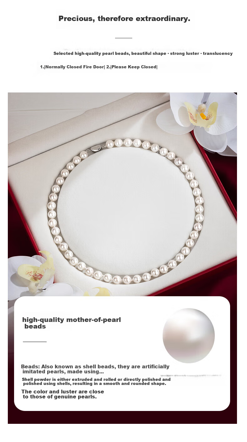 N2it Imitation Pearl Bead Necklace for Women, Mom Style Pendant, Practical Mother's Day Birthday Gift for Mother-in-Law, Elders 5