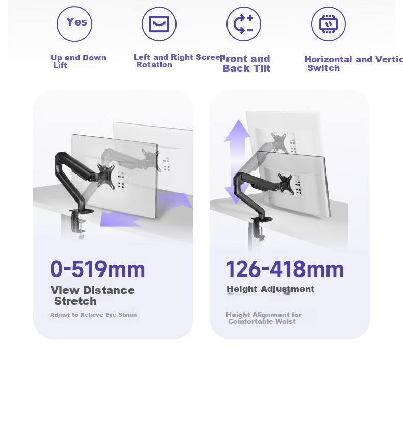 Brateck Beihu Laptop Stand Notebook Computer Stand Monitor Arm Mechanical Arm Floating Bracket Riser E350ez Obsidian Black + APE40 14