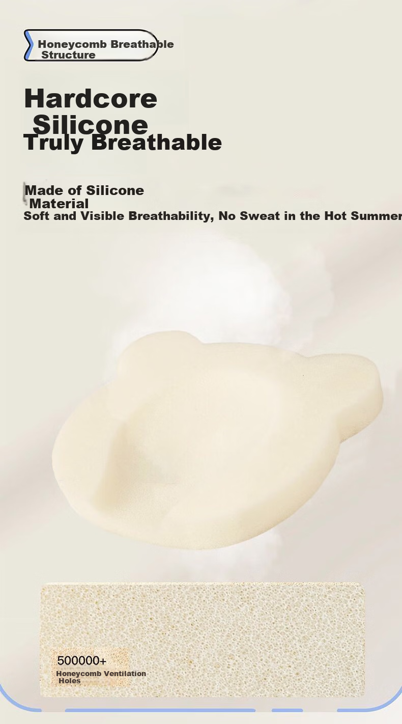 Bledilait Baby Pillow Infant Shaping Pillow Newborn Head Correction Anti-Flat Head Silicone Pillow 0-6 Months 6