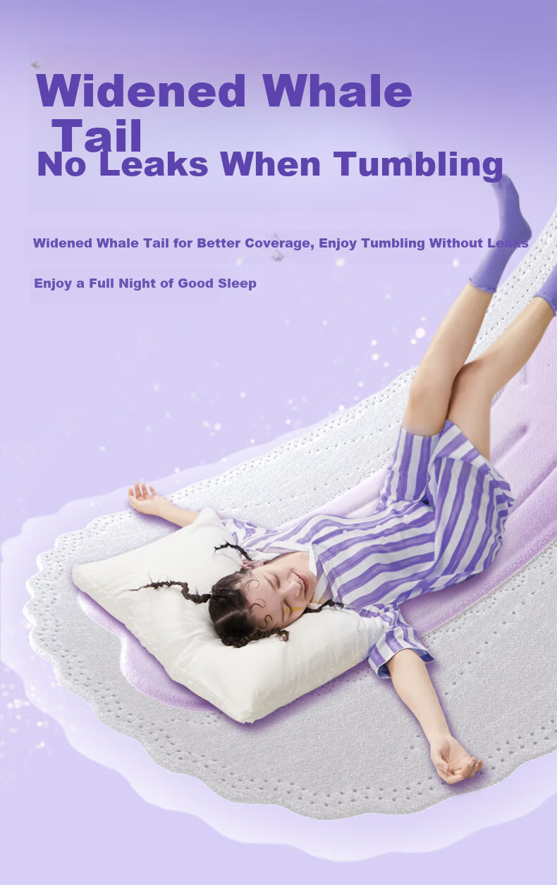 FREEMORE Extra Long Overnight Sanitary Napkins, Zhao Lusi's Choice, Comfortable Sleep Ultra-Thin Cotton Soft Breathable Menstrual Pads, 430mm, 4 Packs, 16 Pieces 3