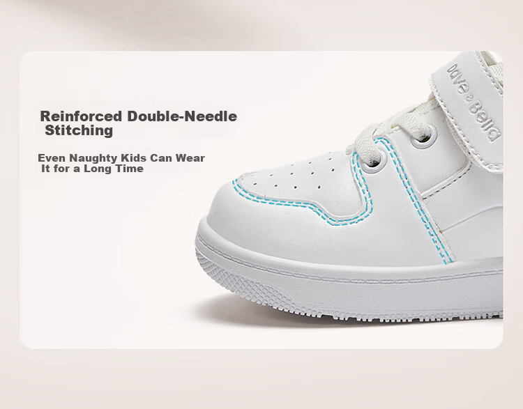 DAVE & BELLA Girls' Sneakers, Children's Baby White Shoes, Soft-Soled Shoes, Spring Boys' Kindergarten Children's Shoes, Functional 3