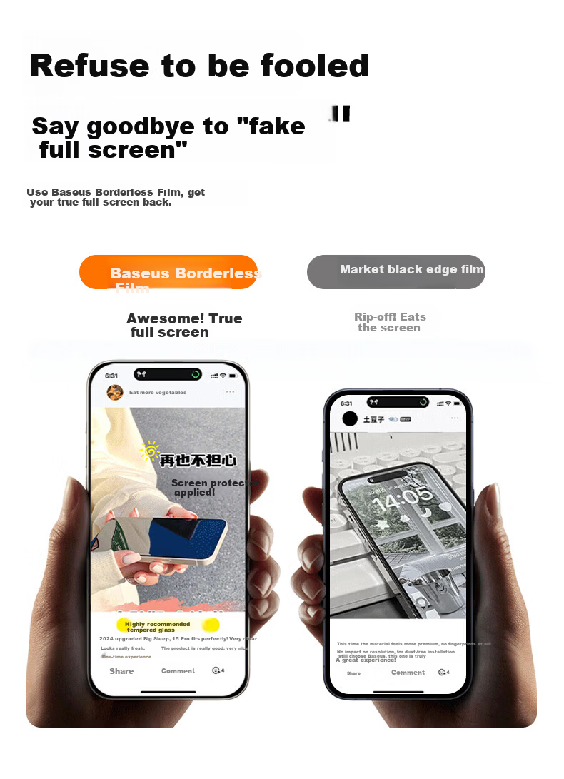 BASEUS [AR Anti-Reflective | 1:1 Mold] IPhone 18 Pro/17 Pro Tempered Glass Screen Protector, Apple 18 Pro/17 Pro Phone Film, Dust-Free Chamber Protective Film, Single Piece 2