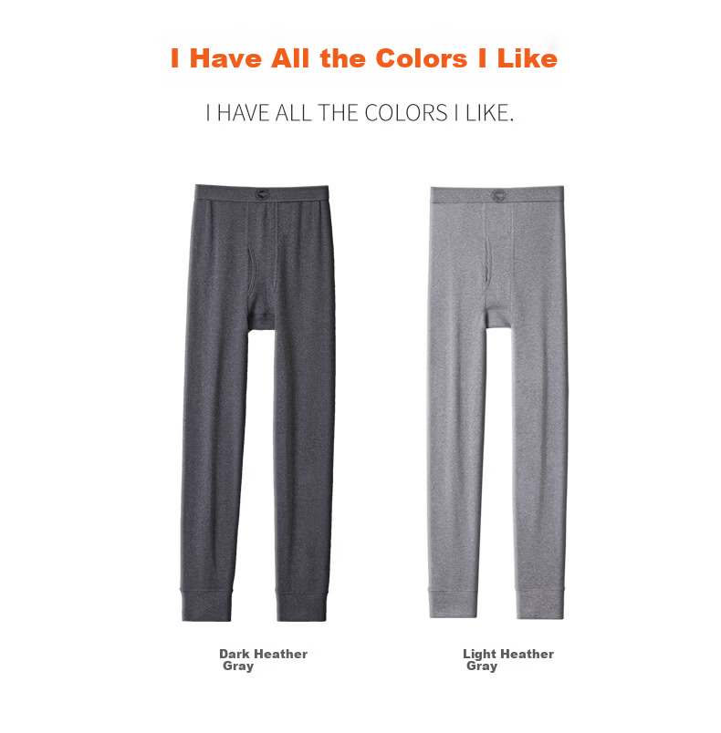 SEPTWOLVES Men's 100% Cotton Thin Thermal Underwear Pants Antibacterial Autumn and Spring Cotton Warm Long Johns 12