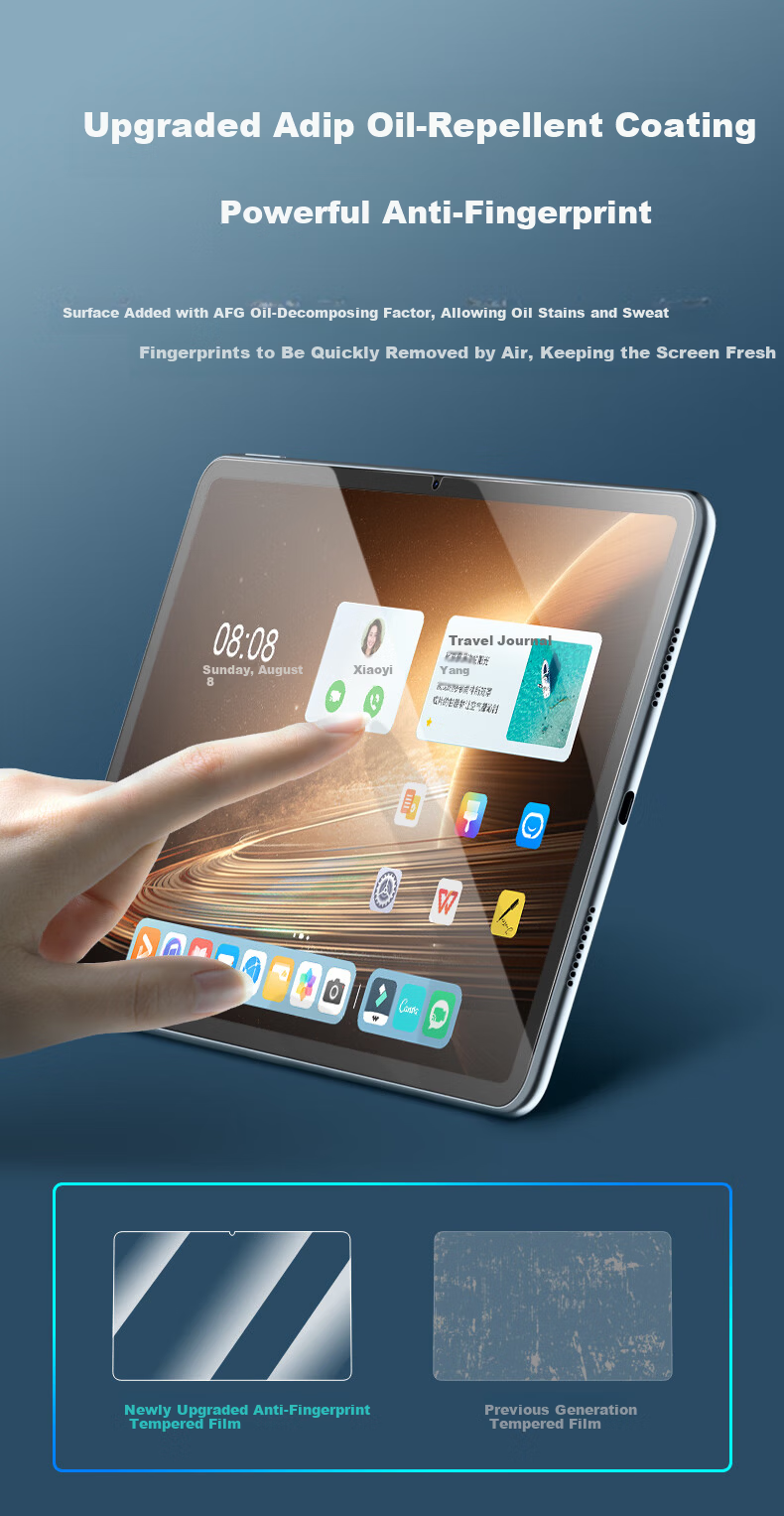 CangHua Tempered Glass Screen Protector for OPPO Pad Mini, 8.8-Inch, Compatible with 2026 Model, Full Coverage, HD Clear, Shatterproof Protective Film for Tablet, CM172 2