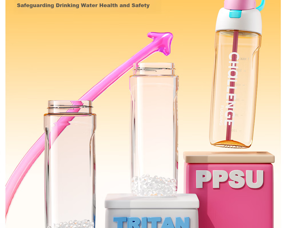 Fuguang Plastic Water Bottle Straw Cup Unisex Student PPSU Large Capacity Portable Sports Fitness Cup 820ML Red 6