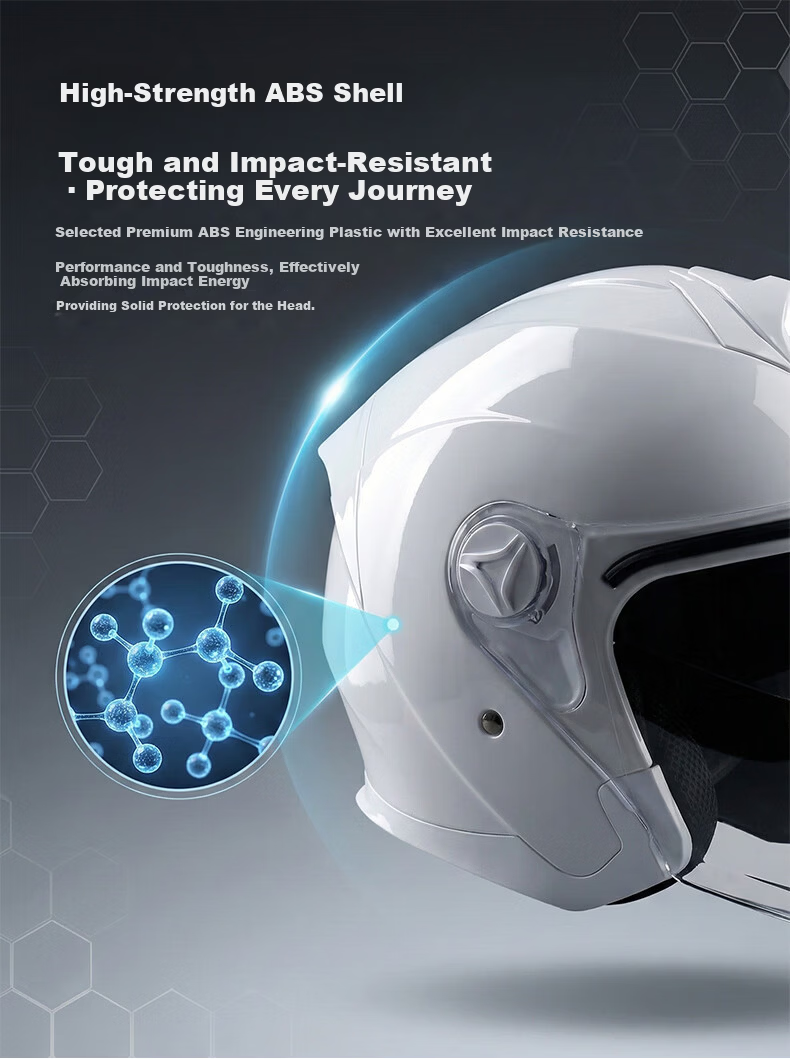 BIGBRO KY168 New National Standard 3C Dual-Lens Electric Motorcycle Helmet Summer Sunshade Unisex Electric Scooter Four-Season Universal Half Helmet Floral White One Size 6