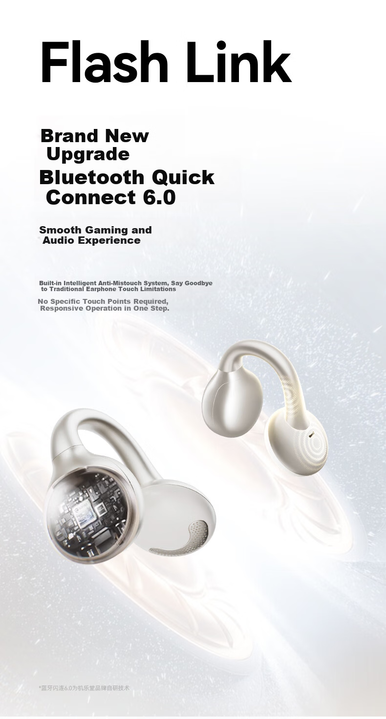 Joyroom OE3 Bluetooth Earphones L-Shaped Flat Head Clip-On Open-Ear Bone Conduction Wireless Sports Running Long Battery Life 2026 Latest Model 22