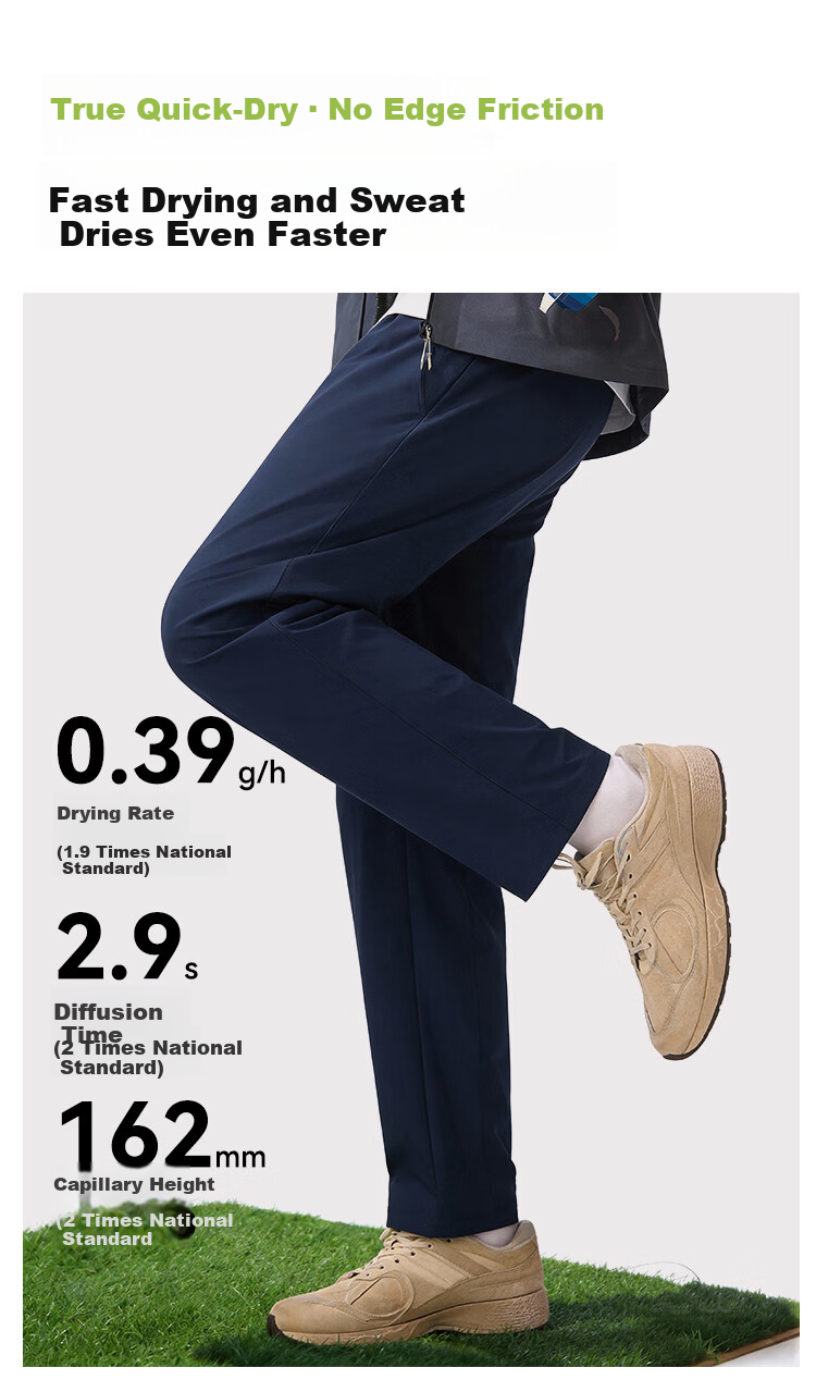 JD Jingzao Spring Summer Men's Cool Quick-Dry Sun Protection Casual Pants High Elasticity Work Pants Outdoor Hiking Sports Pants Navy Blue M 8