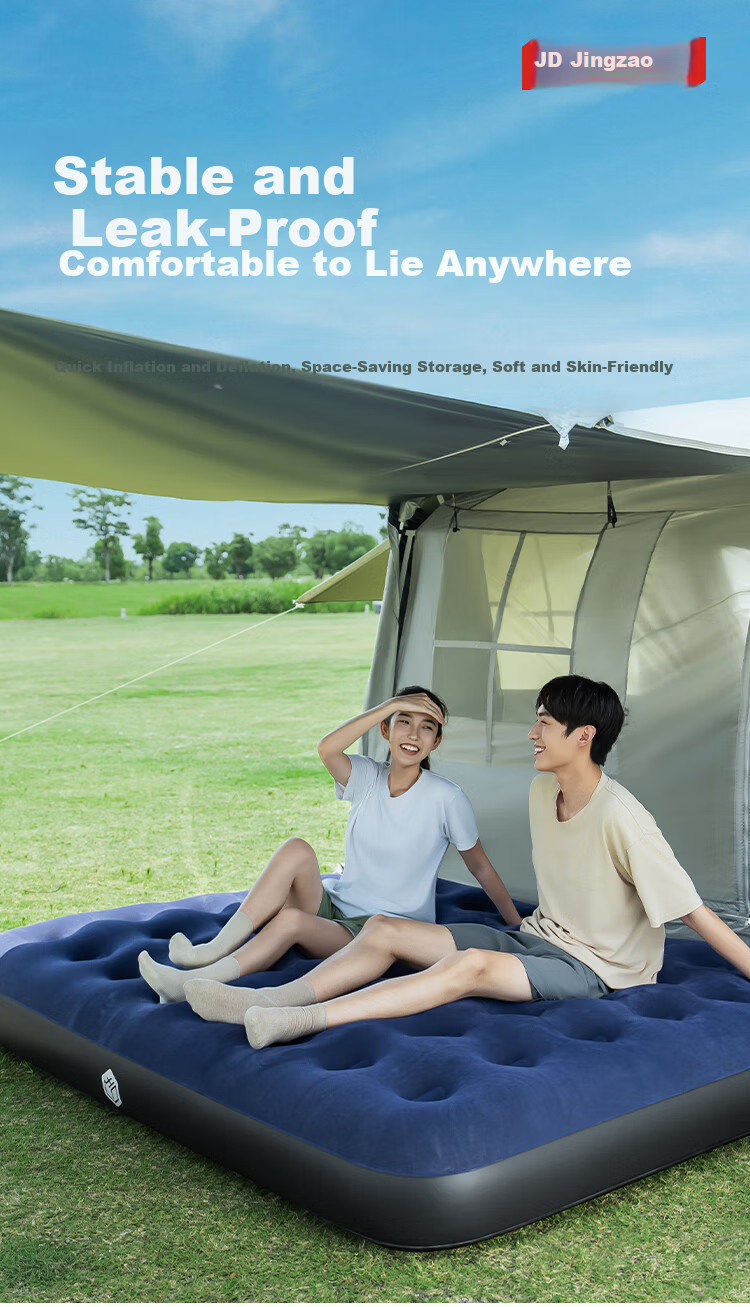 JD Jingzao Single Extra-Large Self-Inflating Air Mattress with Pump Outdoor Camping Home Floor Air Bed 25cm 1