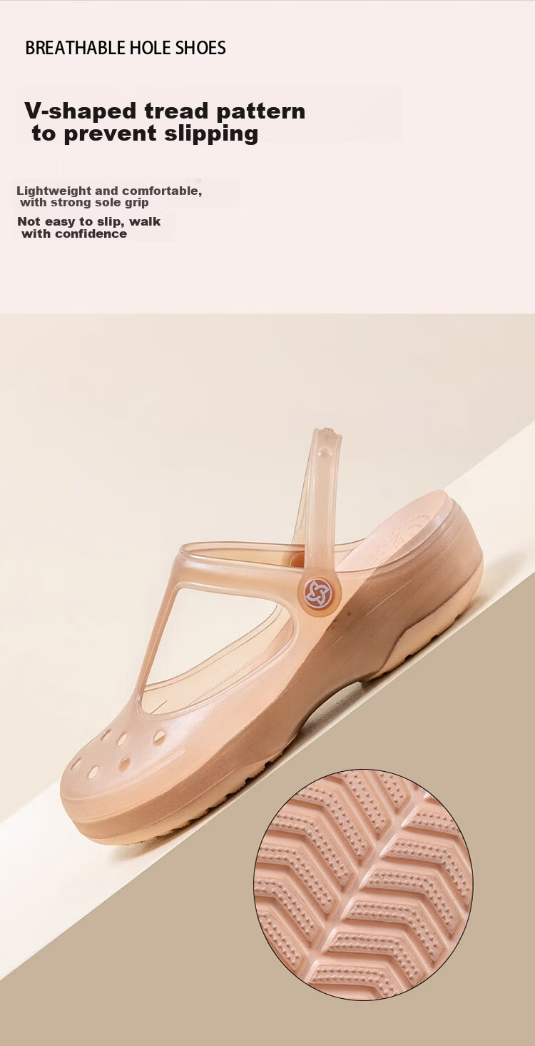 VEBLEN Women's Summer Breathable Outdoor Travel Rainproof Sandals Beach Hole Shoes Tea Gold Size 39 VBL6601 8