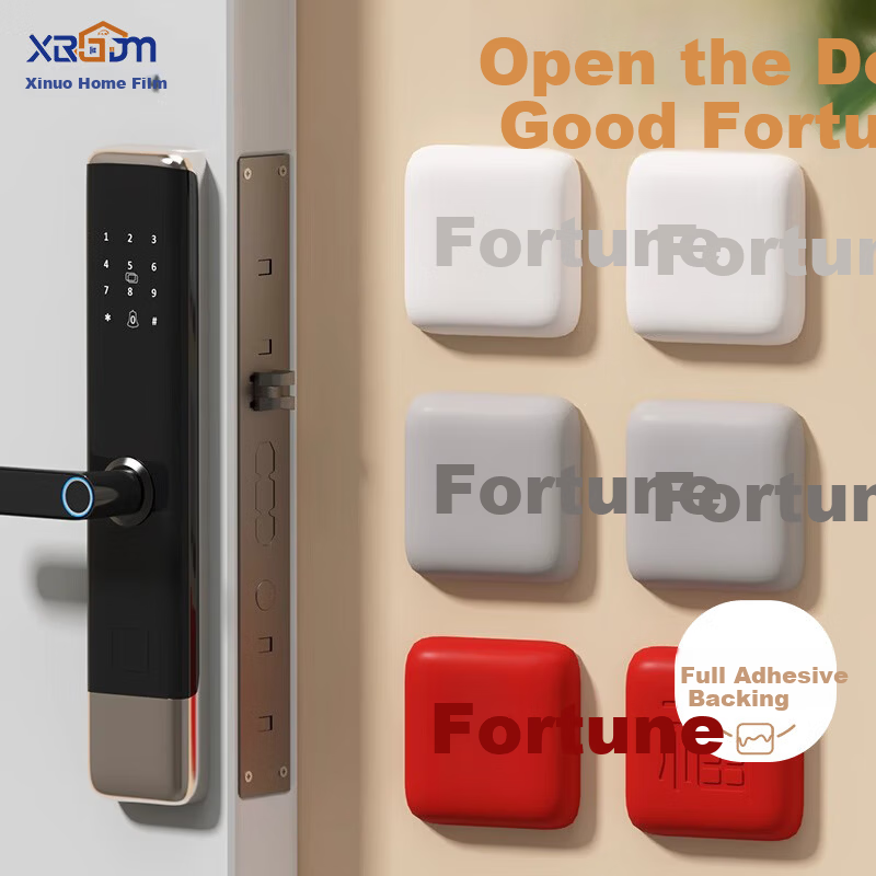 Xinuo Silicone Door Handle Bumper Thickened Silicone Refrigerator Anti-Collision Cushion Fu Character Door Collision Protector Pad