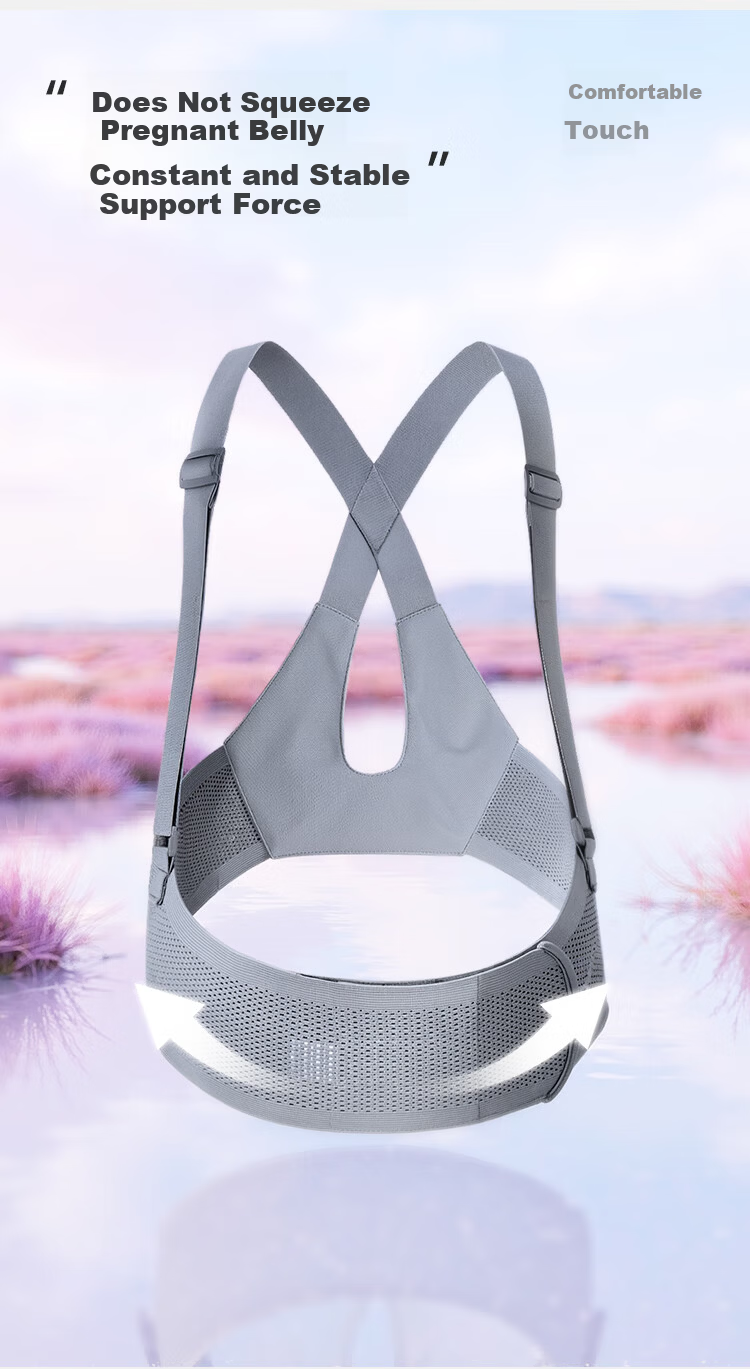 JD Jingzao Maternity Support Belt for Pregnant Women, Mid to Late Pregnancy, Anti-Displacement, Waist Support, Lightweight, Breathable, Adjustable, Gray L 5