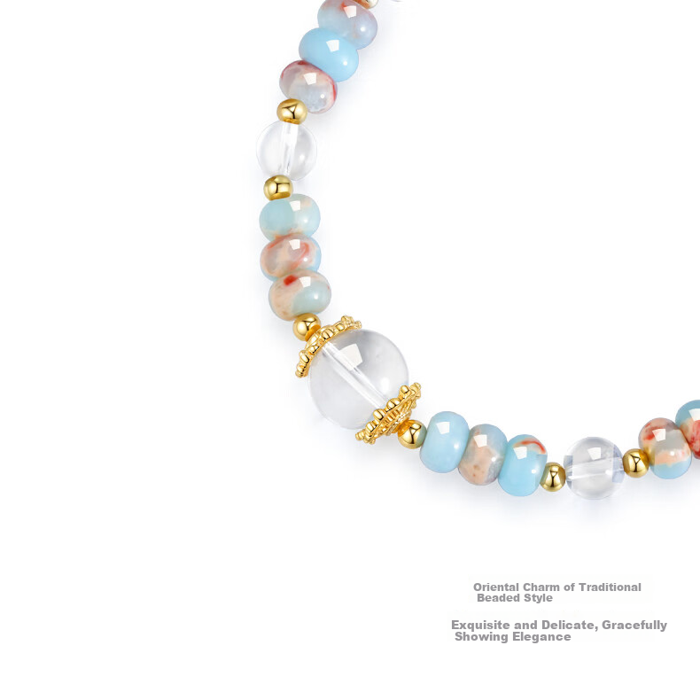 AJIDOU Niche Design Women's Bracelet Color-Block Multi-Layer Gold Bead Accent Delicate Fresh Style Accessory 4