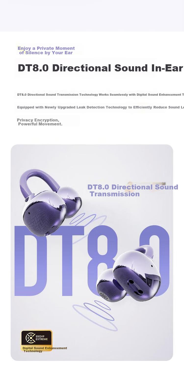 KOVL [2026 Latest Model | Berlin Voice] Bluetooth Headphones, Ear Clip-Style Bone Conduction Concept, Open Wireless Non-In Sports Running Gaming AI Noise Reduction for Men And Wome 10