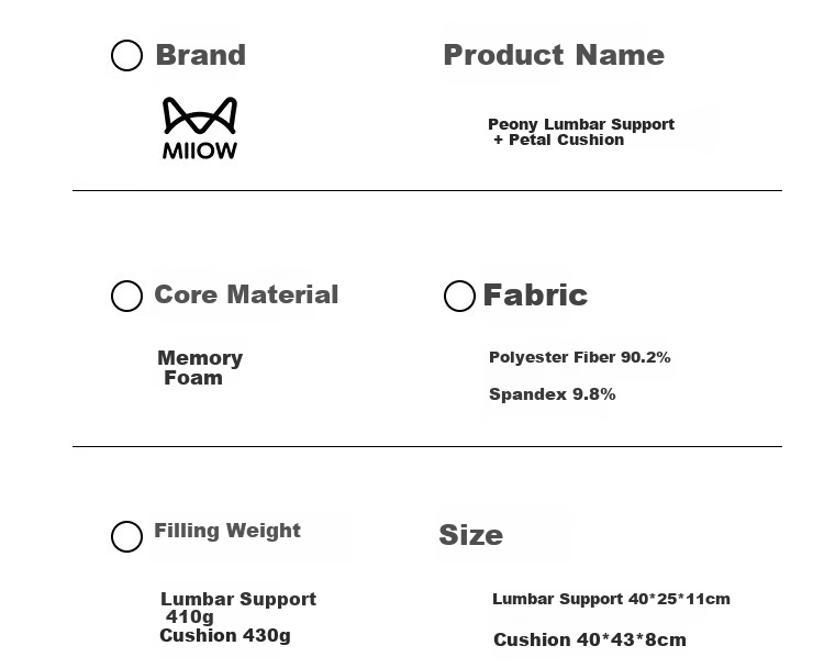 MiiOW Office Lumbar Support Cushion for Chair Backrest, Waist Pillow for Office Chair, Student and Pregnant Women Long Sitting Back Support Pad 18