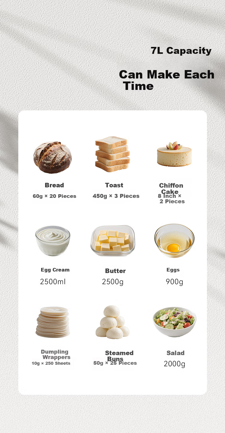 AUX 12L Commercial and Home Use Chef Machine Dough Kneader Multifunctional Stand Mixer Fully Automatic Egg Beater Cream Mixer 2000W Fast Film Formation SC-617EC 9