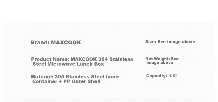 MAXCOOK 304 Stainless Steel Lunch Box, Microwave-Safe 4-Compartment Insulated Student Lunch Box with Utensils, 1.6L Yellow MCFT7628 1