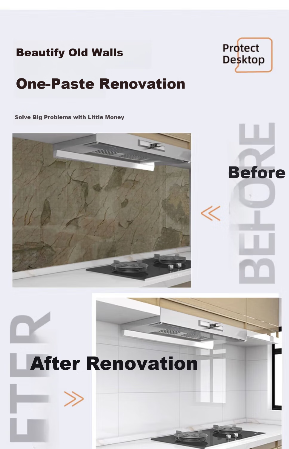 Washi Imitation Tile Wall Sticker Wallpaper Self-Adhesive Waterproof Moisture-Proof Aluminum Plastic Wall Panel Bathroom Bright White 40*80cm (5 Pieces) 9