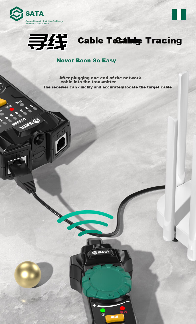 SATA Cable Tracker Strong Electrician Wire Tracer Network Tester Circuit Continuity Detector D05988 6