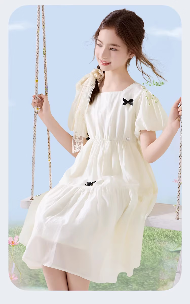 Disney Girls Summer Dress New Children's Princess Dress Large Kids Stylish Tencel Chiffon Dress EQ020 Pink 170 6