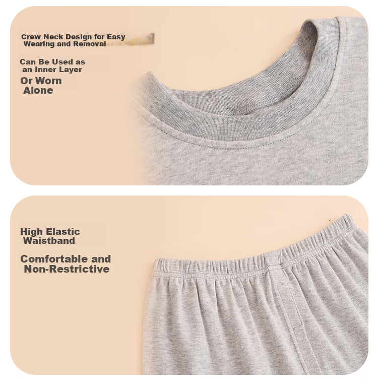 MiiOW Children's Thermal Underwear for Boys [100% Cotton + Teenagers], Autumn Undershirt And Pants, Big Kids' Base Layer Cotton Pajamas 20