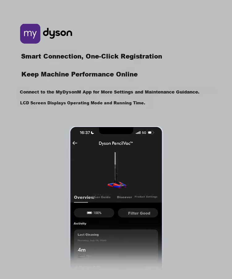 DYSON Pencilvac Pencil Vacuum Cleaner Slim Design Flexible Omni-Directional Anti-Tangle Pet Handheld Cordless Home Use 20