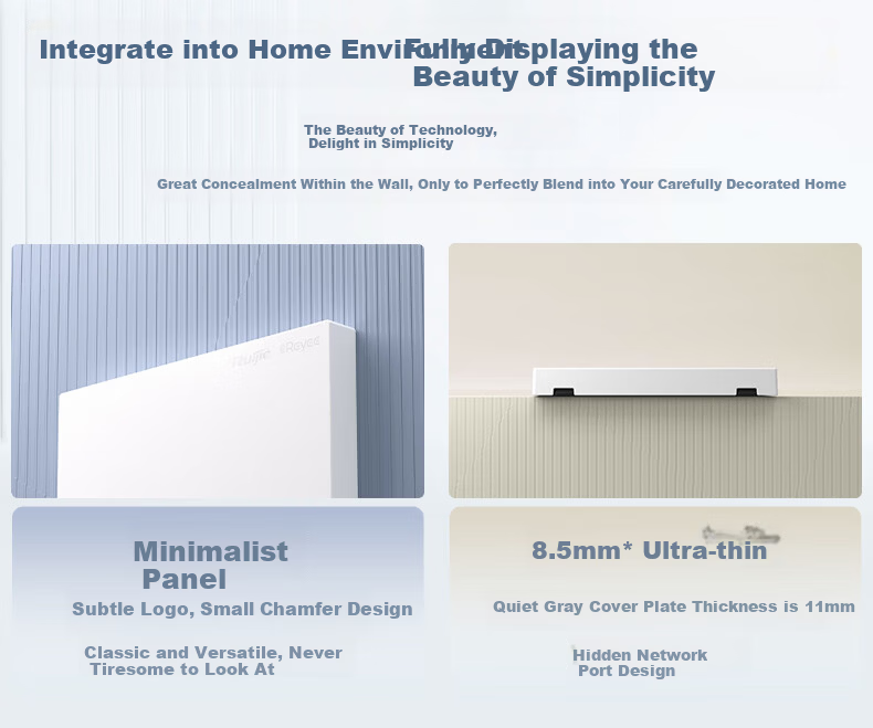 Ruijie WiFi7 2.5G Wireless AP Panel Kit 3600M 1-to-4 Whole Home Router AC+AP Networking Large Apartment RG-EG209MG-P+RG-EAP172(MG)*4 5
