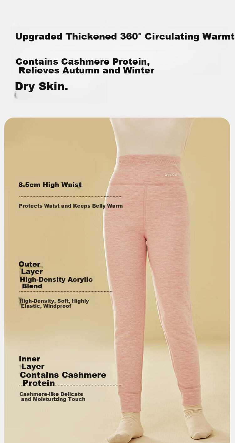 Dingguagua Children's Fleece-Lined Thickened Warm Pants Autumn Winter Girls High-Waist Cotton School Uniform Thermal Underwear Pink Size 120 2