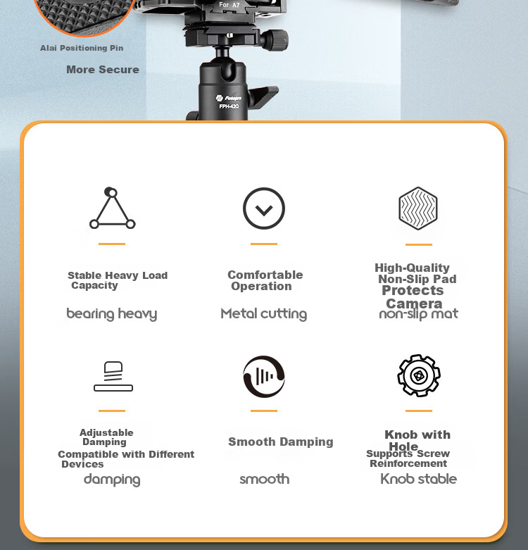 Fotopro MT-3 Monitor Base, Damping Metal Bracket, DSLR Camera Universal Mirrorless External Cold Shoe Snail Gimbal, Gray 2