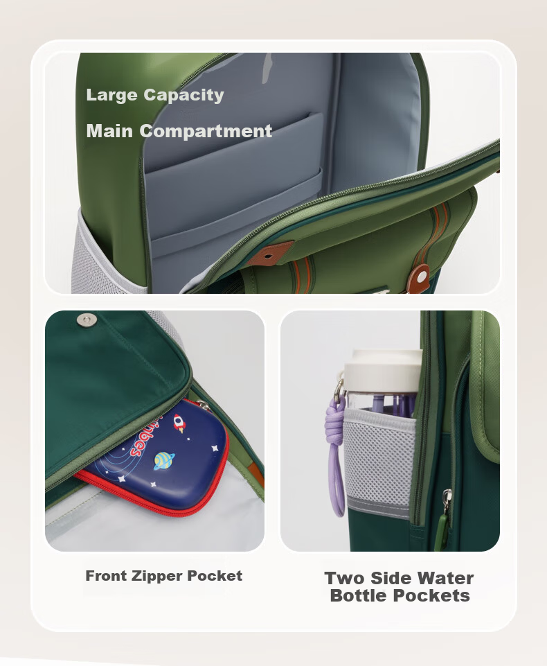Sunshine 8 O'clock Primary School Student Backpack Kids Boys Girls Ergonomic Lightweight Large Capacity Grade 1-3 Double Shoulder Bag 9