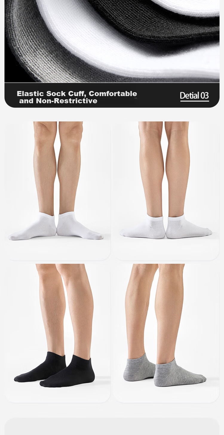 HLA Disposable Cotton Short Socks for Men and Women 7A Antibacterial Travel Daily Use No-Wash Sports Casual Low-Cut Socks 7 Pairs Pack 13