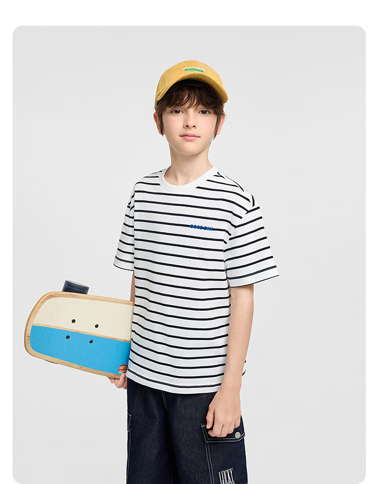 Balabala Kids Short Sleeve T-Shirt Boys and Girls 2026 Summer Quick-Dry Striped [Mall Same Style] 8
