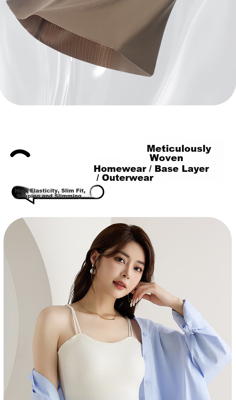 Langsha Women's Camisole with Chest Pad Summer Ice Silk Bra-Free Outerwear Inner Wear Seamless Back Bra Top 7