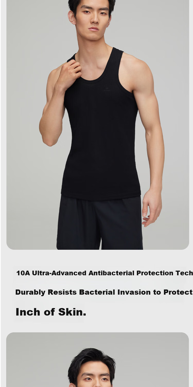 HLA Men’s Cotton Sleeveless Vest, Breathable Basic Thin Undershirt, 2-Pack 4