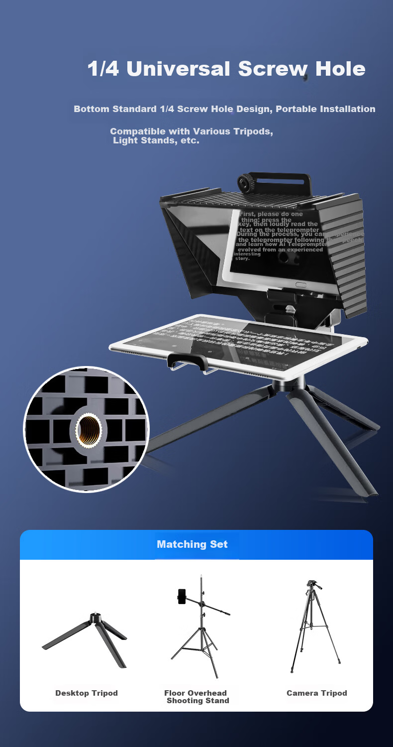 JIMANTU Live Teleprompter Large Screen Universal Portable Prompting Board for Mobile Phones, Tablets, DSLR, Mirrorless Cameras, Hosting, Broadcasting, Interviewing, Speech, Short Video Recording 8