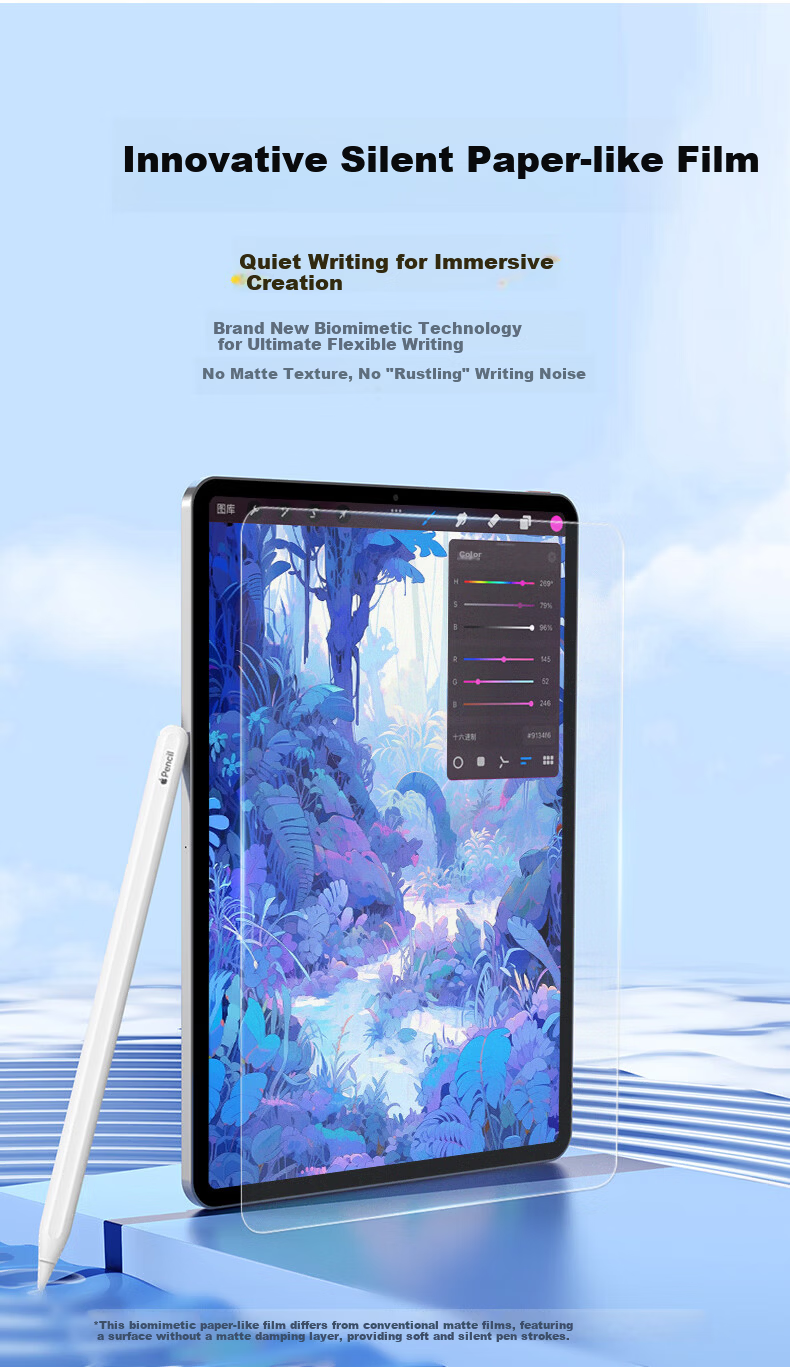 Memebox Silent Paper-Like Screen Protector for 2025 New iPad 11th Gen 11-inch Bionic Paper-Like Ultra Clear Screen Protector for Apple iPad 10th Gen Tablet Handwriting Hydrogel Soft Screen Drawing Fil 6