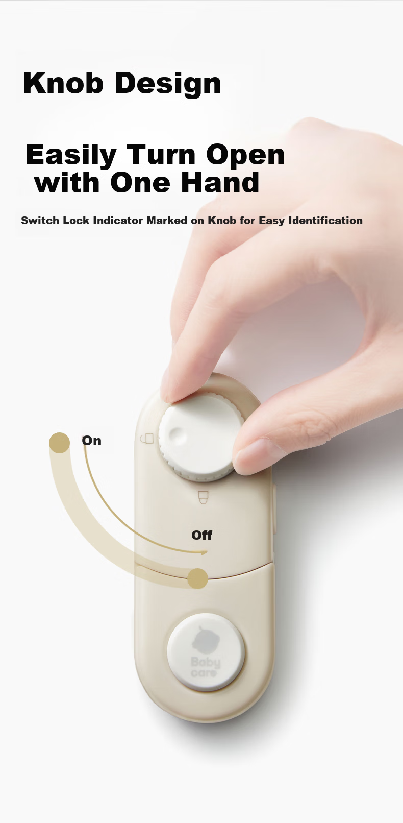 Babycare Child Safety Lock Drawer Baby Safety Door Lock Multifunctional Refrigerator Lock Cabinet Rotating Double Door - Kata White 9