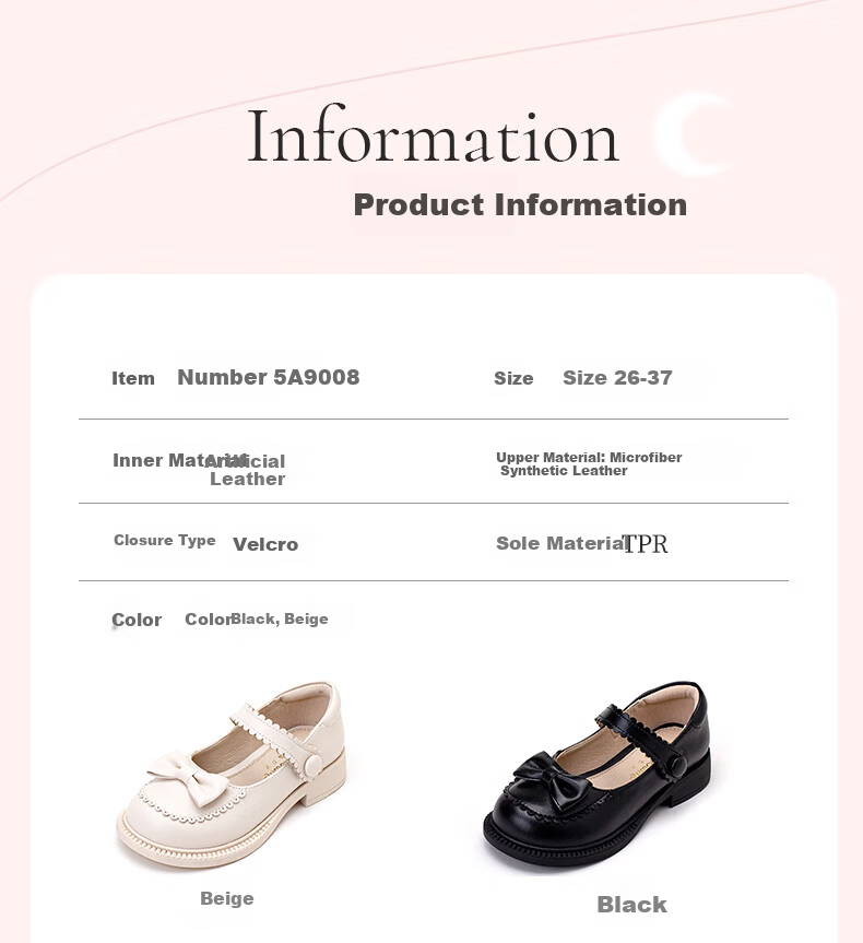 Follow Me Girls' Leather Shoes Spring And Autumn Fashion Soft-Soled Flats Sweet Breathable Princess Shoes for Little Girls Beige Size 27 3