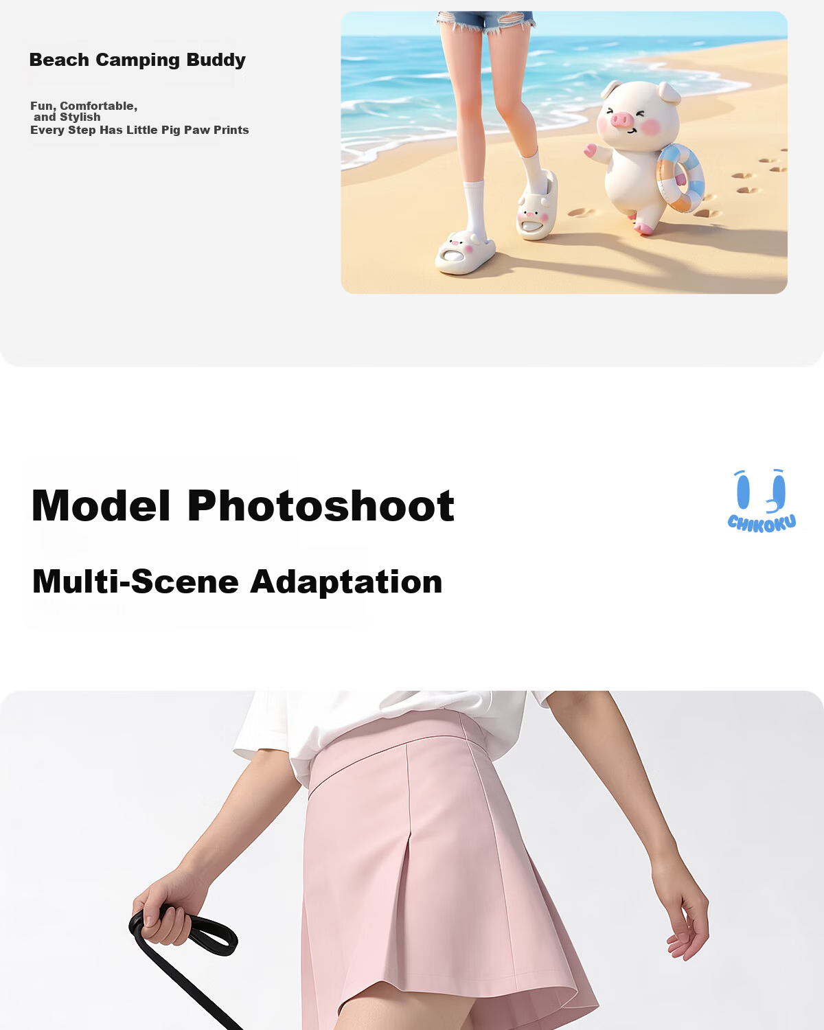 Chikoku Cute Pink Pig Cartoon Slippers Women Summer Home Thick Sole Non-Slip Couple Outdoor Sandals Men 17