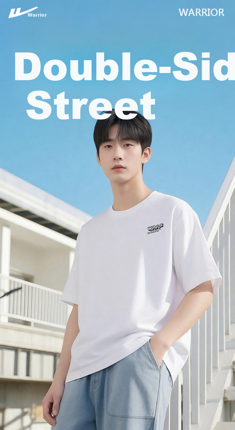 Warrior Pure Cotton Men's Summer Quick-Dry Short Sleeve T-Shirt Running Fitness Crew Neck Loose Casual Breathable Durable Men's Wear 1