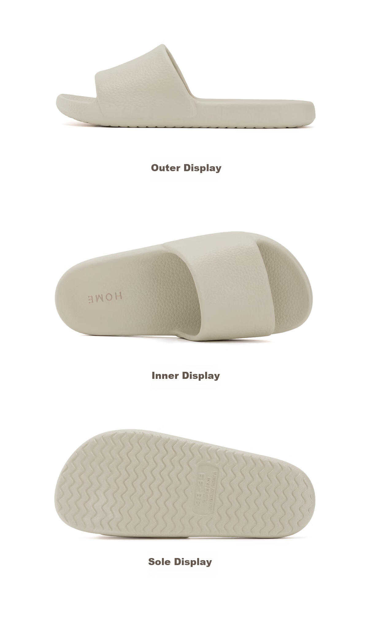 Grace Antibacterial Textured Slippers Women's Summer 2026 New Indoor Shower Non-Slip EVA Odor-Resistant Couple's Sandals Men 18