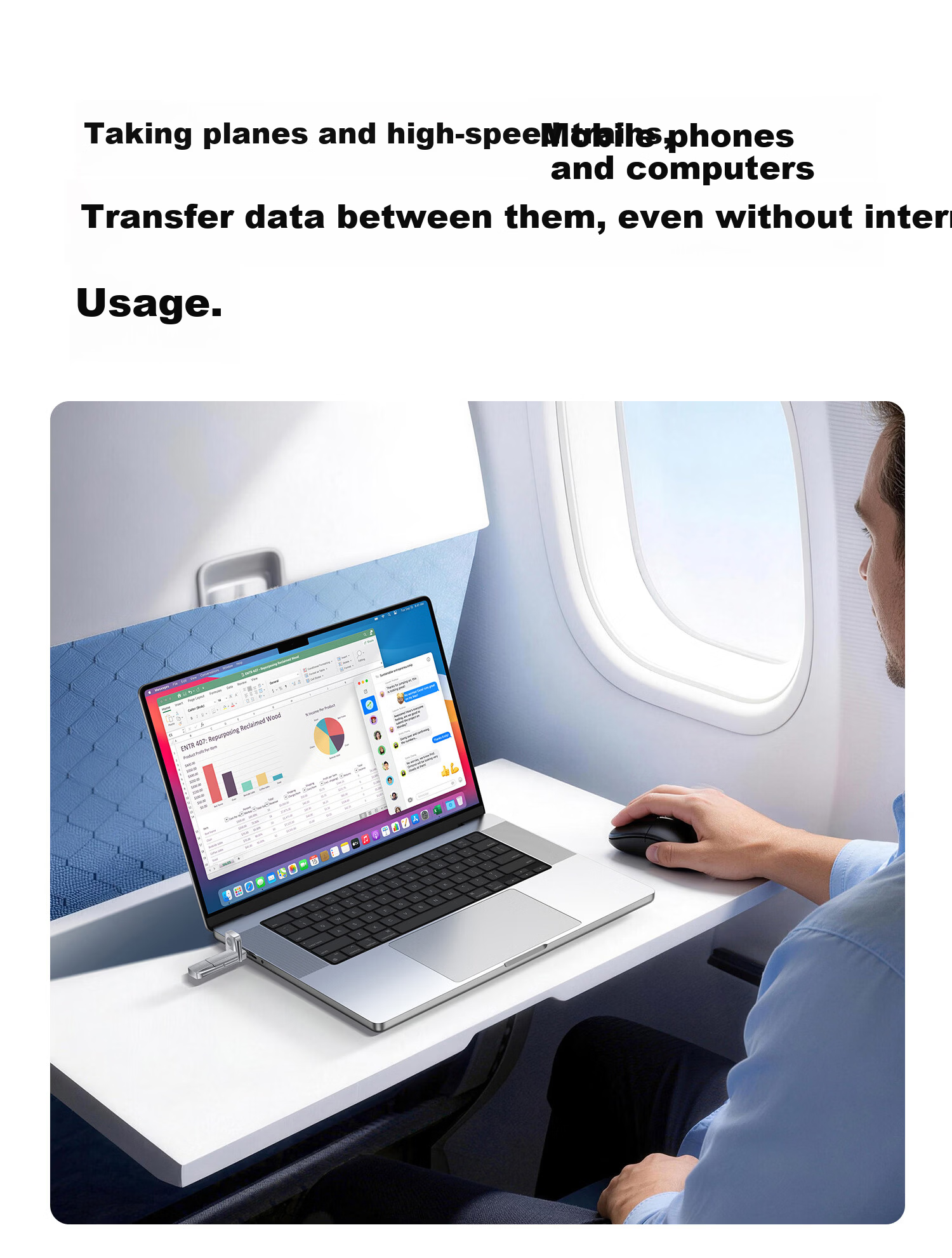 Aigo 1TB Solid State USB Flash Drive Dual Interface for Mobile and PC Type-C/USB3.2 520MB/s High-Speed U393 Large Capacity USB Drive 5